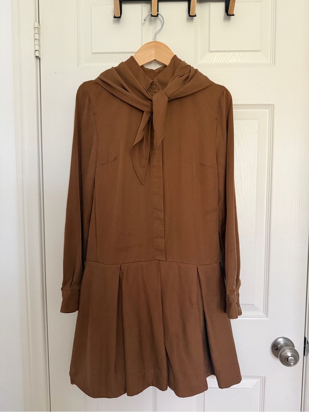 COS Brown Hooded Shirt Dress — Size US 2 (Oversized Fit)